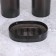 Set for the bathroom 3 objects: a glass for toothbrushes, a dispenser, soap dish, black color