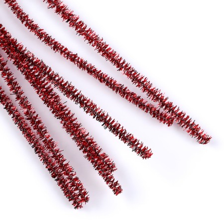 Wire with pile for crafts "Shine", set 50 pcs, size 1 pc: 30 × 0.6 cm, red color-1