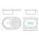 Sin for a kitchen made of stone Zein 11/Q10, 720 x 455 mm, oval, overflow, color light gray