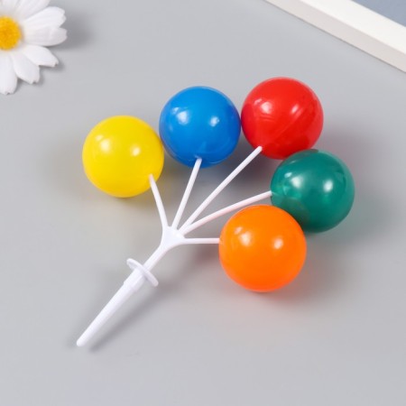 Decor for creativity plastic "Bound of balloons - bright" 5 pcs 13.5 cm-1