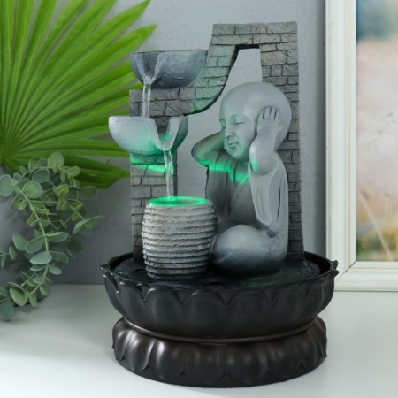 The desktop fountain from the network, the backlight "Little Buddha against the Stone Wall" 27x20x20 cm-5