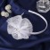 Hair cap "graduate" beads shine, 1 cm, white