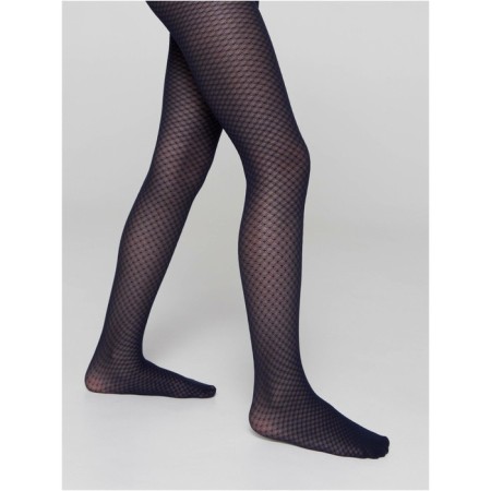 Children's tights with openwork pattern Conte Elegant Emily, height 116-122 cm, Marino color-1