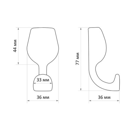 Furniture hook Cappio Chalice, one -rod, black-8