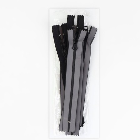 Lightning "Spiral", No. 7, insoluble, waterproof, reflective, castle machine, 18 cm, gray color gray-2