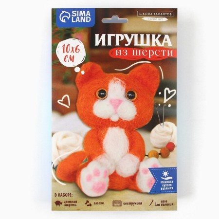 Set for creativity. Wool toy "Red Kitten"-6