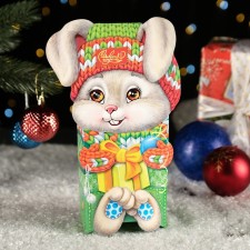 Подарочная коробка "Заяц Новогодний", 12 x 7 x 23см