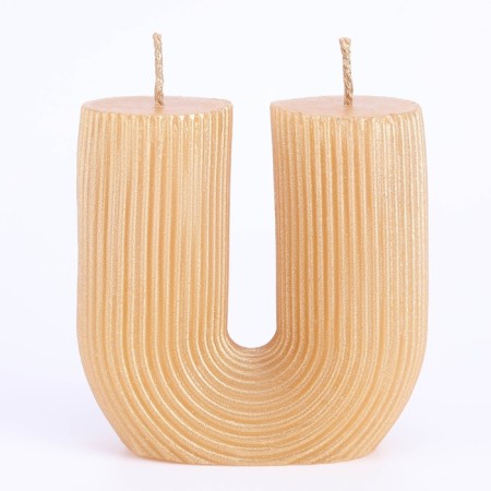 Figure candle "U", 8x3x8 cm, gold-2
