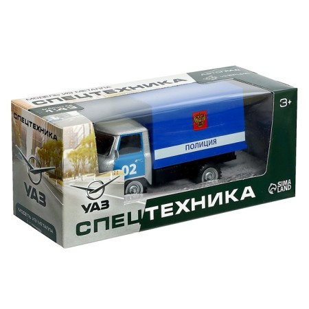 Metal machine "UAZ 452. Police", inertia, 1:43-4