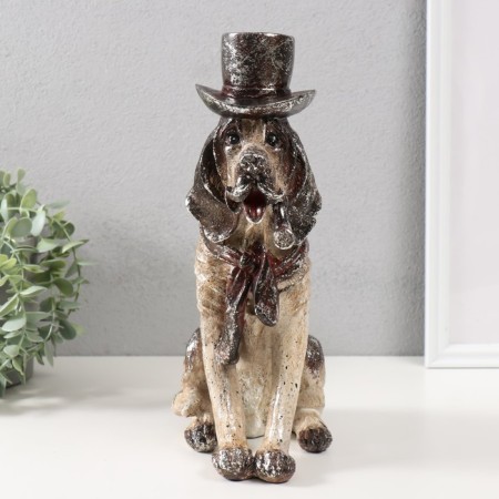 Polystone souvenir "Dog in the cylinder" 24.5x12x32.5 cm