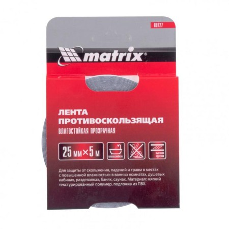 Adhesive tape Matrix 88727, anti -slip, moisture resistant, transparent, 25 mm x 5 m-1