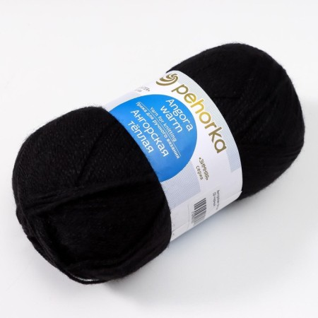 Angora warm yarn 40% wool, 60% acrylic 480m/100g (02 black)-1
