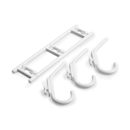Tundra hanger, 3 hook, snow-white, plastic, 1 pc.-5