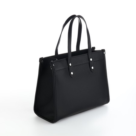 Women's bag with lightning, textura, average size, black color-2