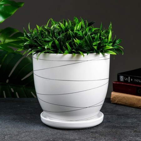 Flower pot "Magnolia" White, 4.7 liters
