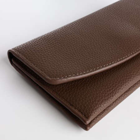 Women's wallet on a magnet, brown color-2