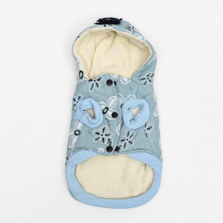 Jacket for dogs with flowers, M (DS 25 cm, Osh 26 cm, OG 37 cm), Blue-8