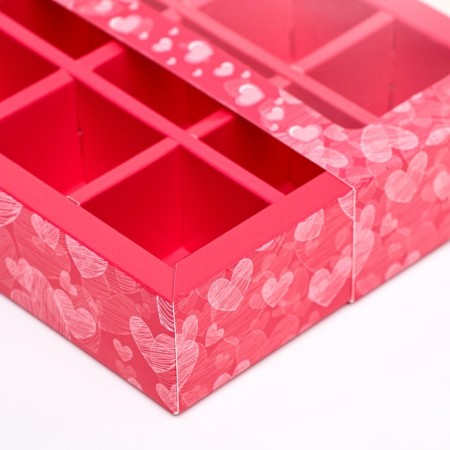 Box for 9 sweets with a shell, pink "bears" 13.7 x 13.7 x 3.5 cm-5