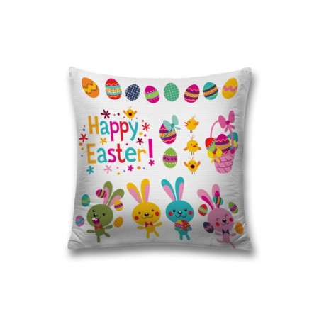 Pillowess decorative "Bunnies and Easter eggs", on a zipper, size 45x45 cm
