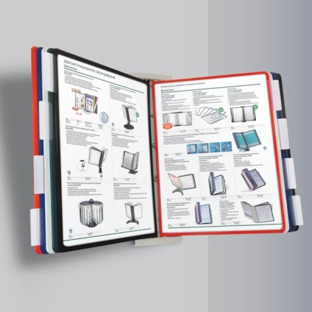 Demosystem desktop/wall on 10 A4 panels, Brauberg "Solid", metal, gray-1