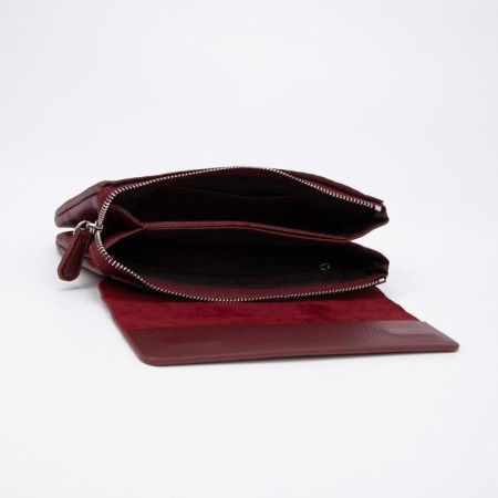 Women's wallet on magnets, burgundy color-2