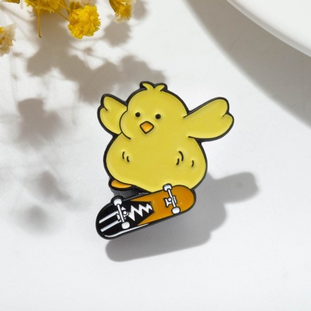 Icon "chicken" on skate, colored in ferrous metal-1