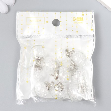 Suspension decorative for creativity glass "ball - pebbles" transparent d = 1.6 cm set 10 pcs-3