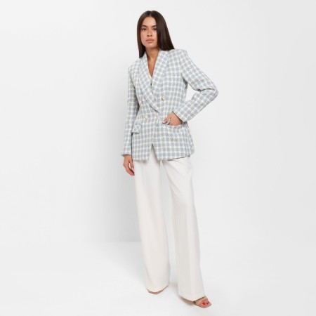Jacket tweed double -breasted mist p. 48, blue-1