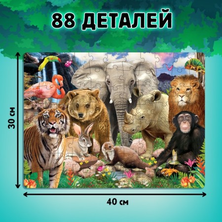 The training set "Animals of our planet", mini-encyclopedia and puzzle, 88 elements-5
