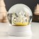 Souvenir Polystone Water Ball "A snowy Christmas tree with gifts" White 6.5x6.5x8 cm