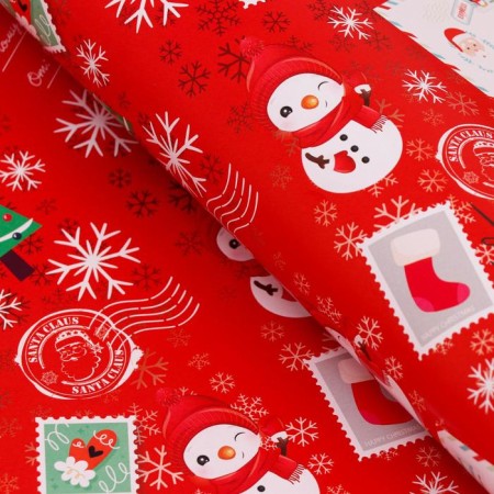 Glossy packaging paper "Christmas gifts", bilateral, 70 x 100 cm-2