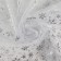 Fatin with snowflakes, with embossing, 155 cm, 11 ± 1 g/sq.m, 0.91 ± 0.1 m, white/silver color