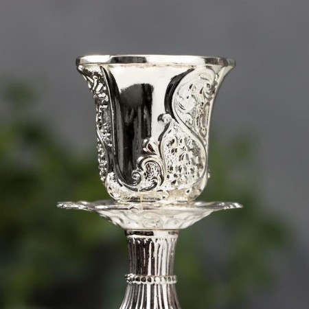 Summary Metal for 1 candle "Vine vine" silver 18.5x6x6 cm-3