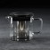 Glass teapot "Cvatro", 600 ml, with metal sieve, black color