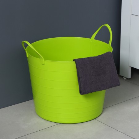 The underwear basket is soft, 27 l, 37.5 × 37.5 × 30 cm, the color is bright green-4