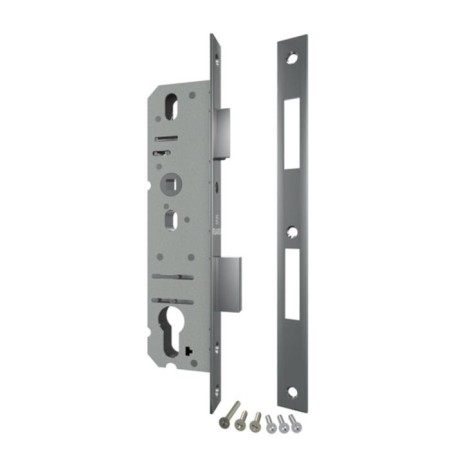 The case of a narrow-profile lock with a latch 4924-25/92 CP, color chromium