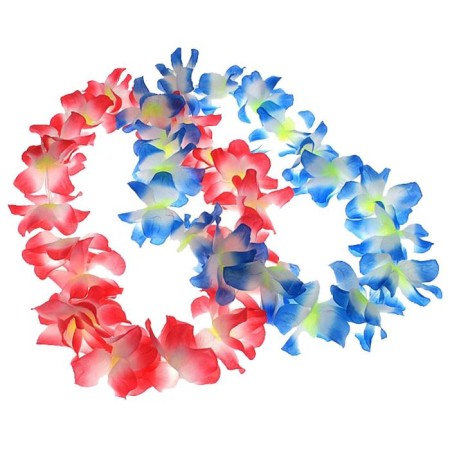 Hawaiian necklace "Large flowers", Mix colors-2