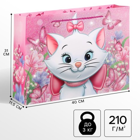 Gift Package Laminated with sparkles, cats aristocrats, 40x31x11.5 cm