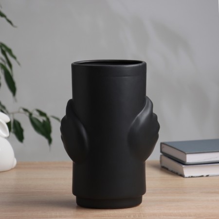 VAZA Ceramics Table "Pietro" Hands, 24x1 cm, black-3