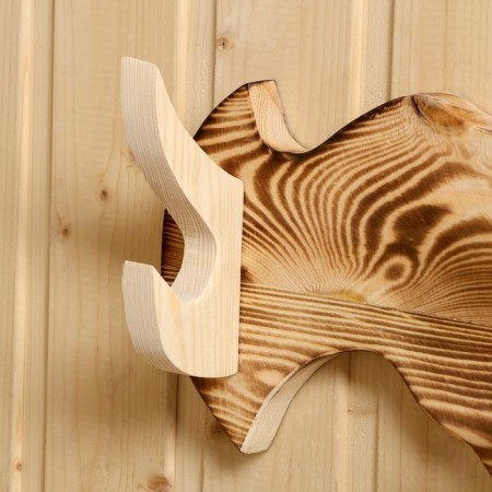 Ban "Carved", 3 hooks, 44x17x4 cm, burned-2
