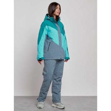 Ski costume female winter, size 58, dark green color-2