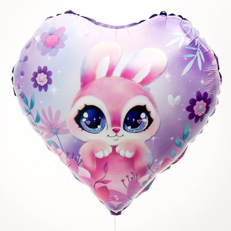 Foil ball 18 "Bunny" in the form of a heart, with a substrate-1