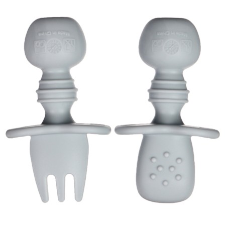 A set of children's cutlery, fork, spoon, color gray color-4