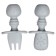 A set of children's cutlery, fork, spoon, color gray color