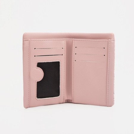 Women's wallet on magnet, pink color-2