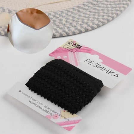 Gum is openwork, 13 mm, 10 ± 1 m, black color-1