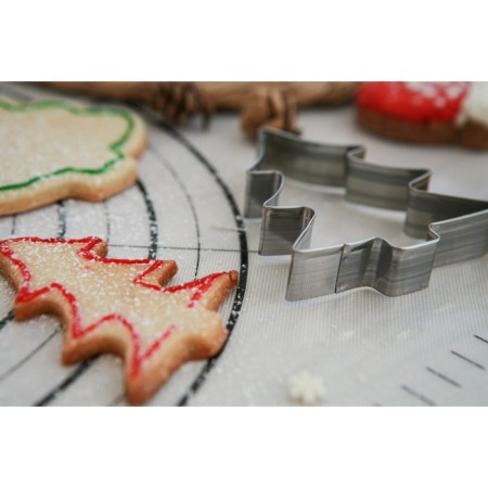 Form for cutting the cookies New Year's share "Christmas tree", 6.5 × 8 × 1.5 cm, silver color-3