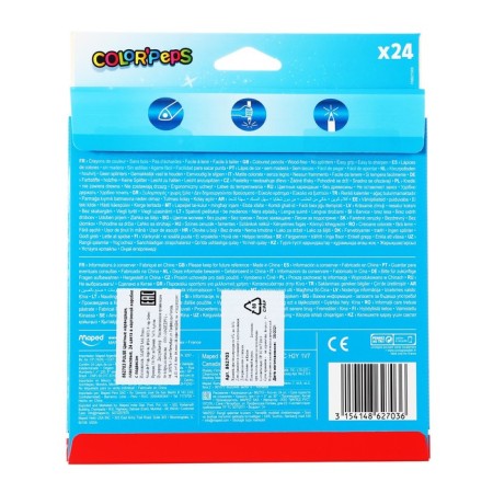 Plastic pencils 24 colors Maped Pulse, in a cardboard box, euro suspension-3