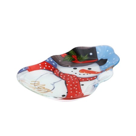 Glass Serving shade "Snowman and Sparrow", 20.5 × 13 cm-1