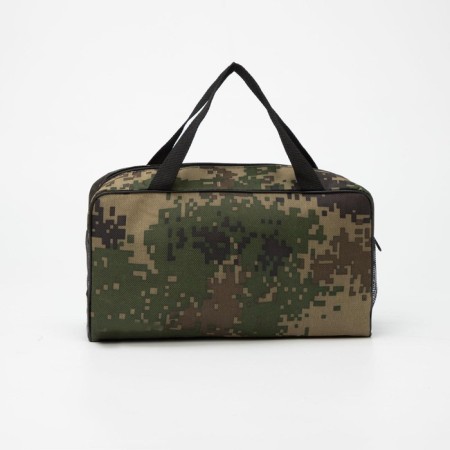 Cosmetic bag with lightning, camouflage color/brown-1
